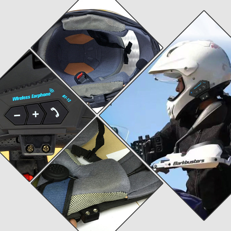 Skanto | BT12 Motorsykkelhjelm Bluetooth Hodesett