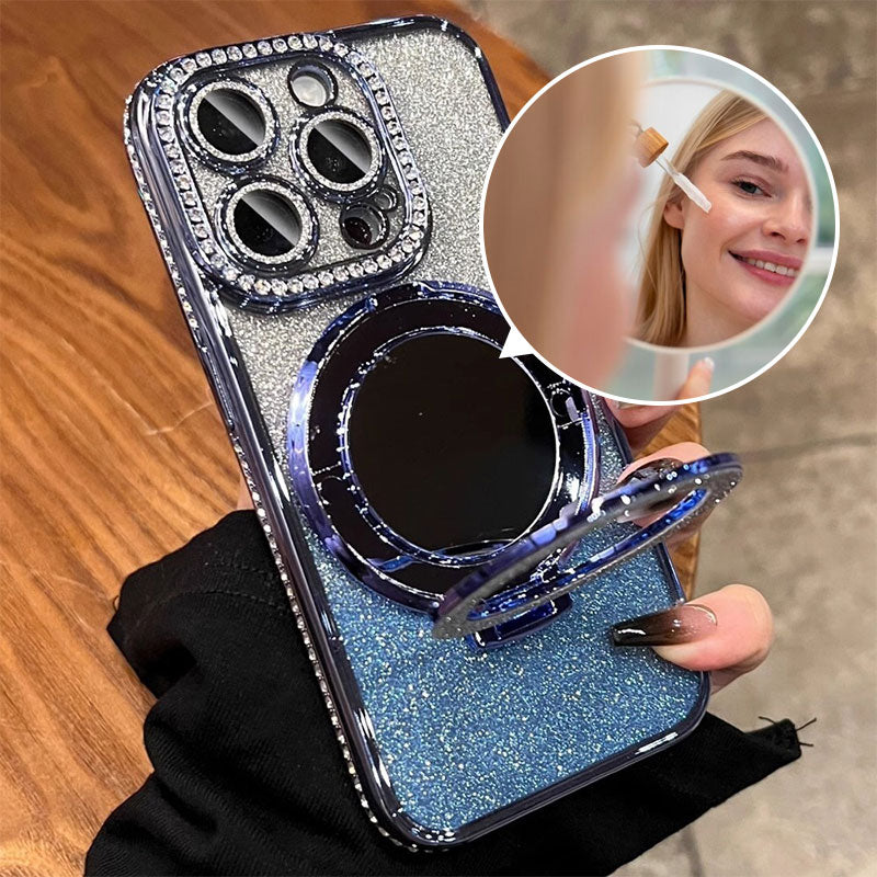 Skanto | Telefonveske med Speil Magnetisk Stativ Glitter