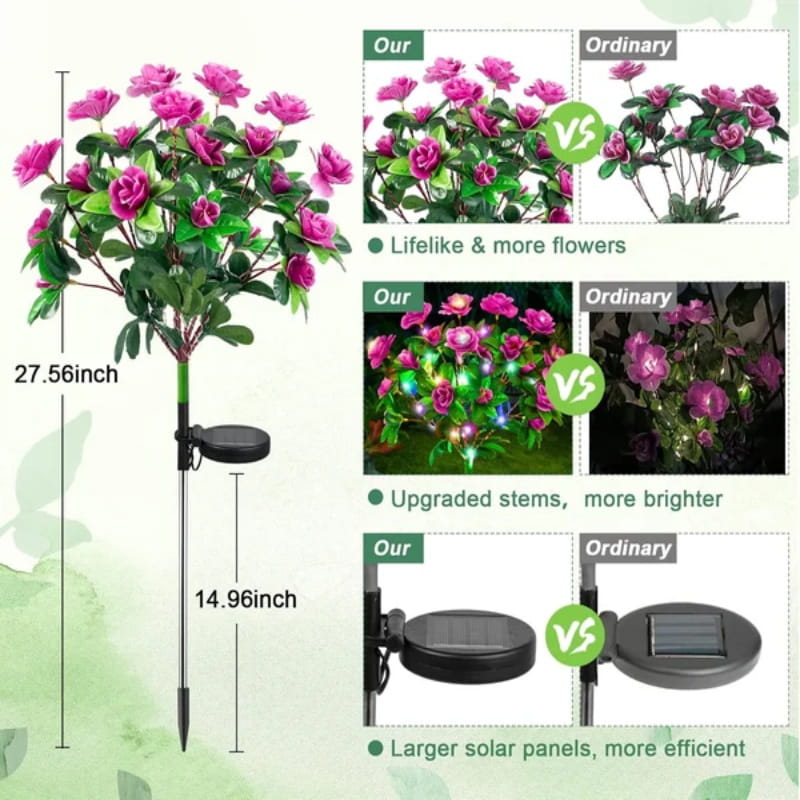 Skanto | Solcellelampe med simulert azalea blomster og jordspett