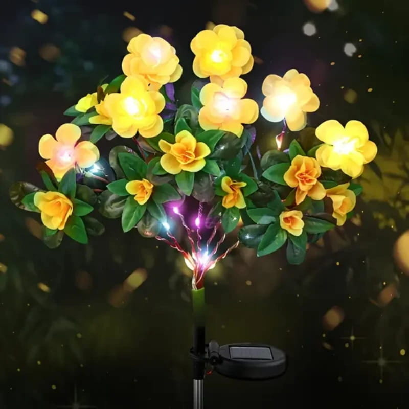 Skanto | Solcellelampe med simulert azalea blomster og jordspett