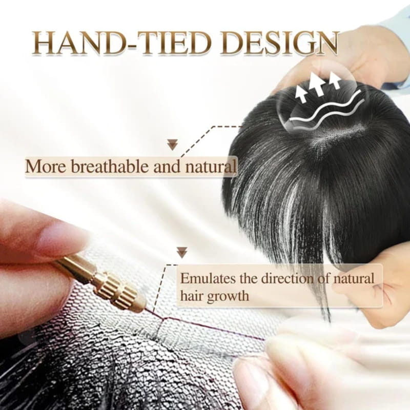 Skanto | Naturlig Hårstykke med Bangs for Kvinner