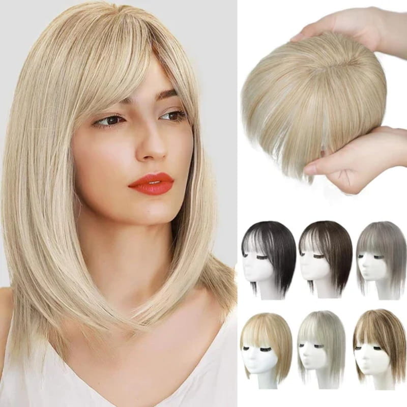 Skanto | Naturlig Hårstykke med Bangs for Kvinner