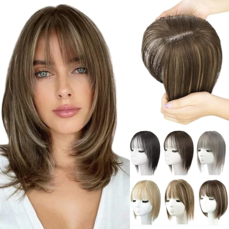 Skanto | Naturlig Hårstykke med Bangs for Kvinner