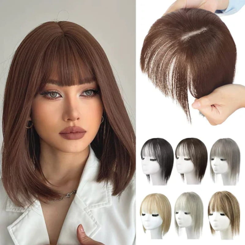 Skanto | Naturlig Hårstykke med Bangs for Kvinner
