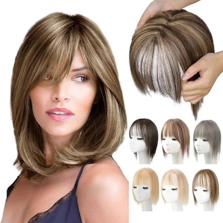 Skanto | Naturlig Hårstykke med Bangs for Kvinner