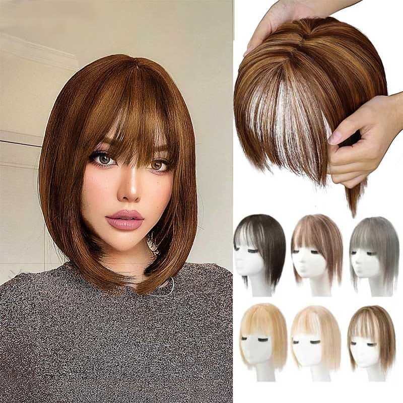 Skanto | Naturlig Hårstykke med Bangs for Kvinner