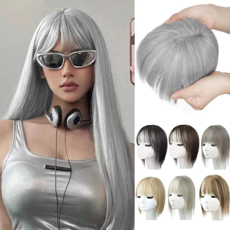 Skanto | Naturlig Hårstykke med Bangs for Kvinner