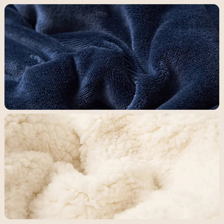 Skanto | HugLuxe Reversibel Teppe – Velur & Lammeull for Alle Årstider