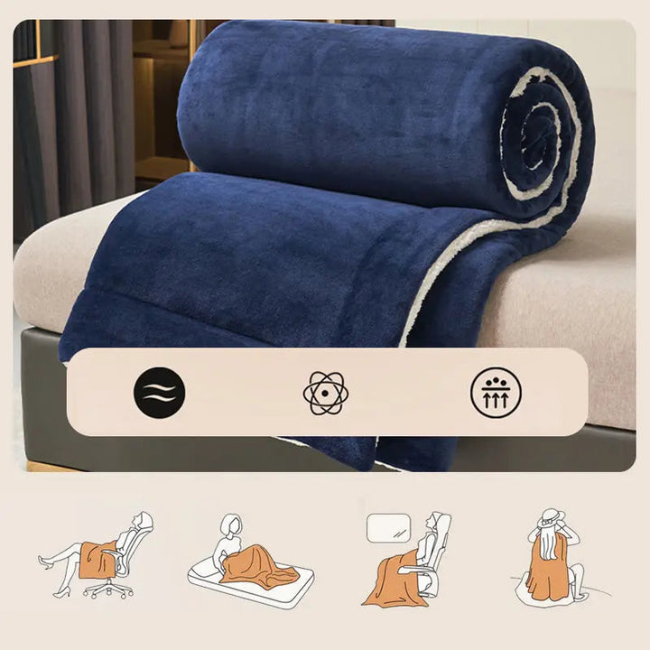 Skanto | HugLuxe Reversibel Teppe – Velur & Lammeull for Alle Årstider