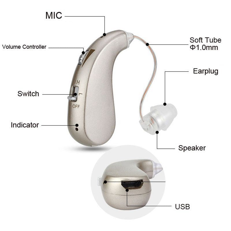 Skanto | USB oppladbare Bluetooth høreapparat hodetelefoner for eldre