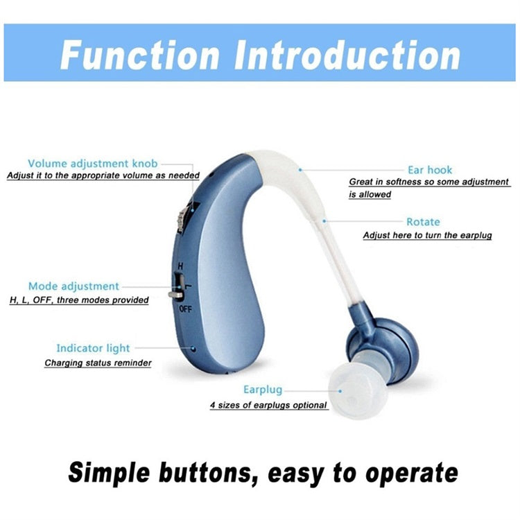 Skanto | USB oppladbare Bluetooth høreapparat hodetelefoner for eldre