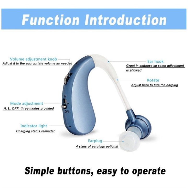 Skanto | USB oppladbare Bluetooth høreapparat hodetelefoner for eldre