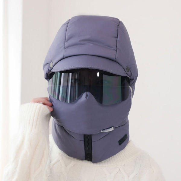 Vindbeskyttende ridemaske med briller | Skanto