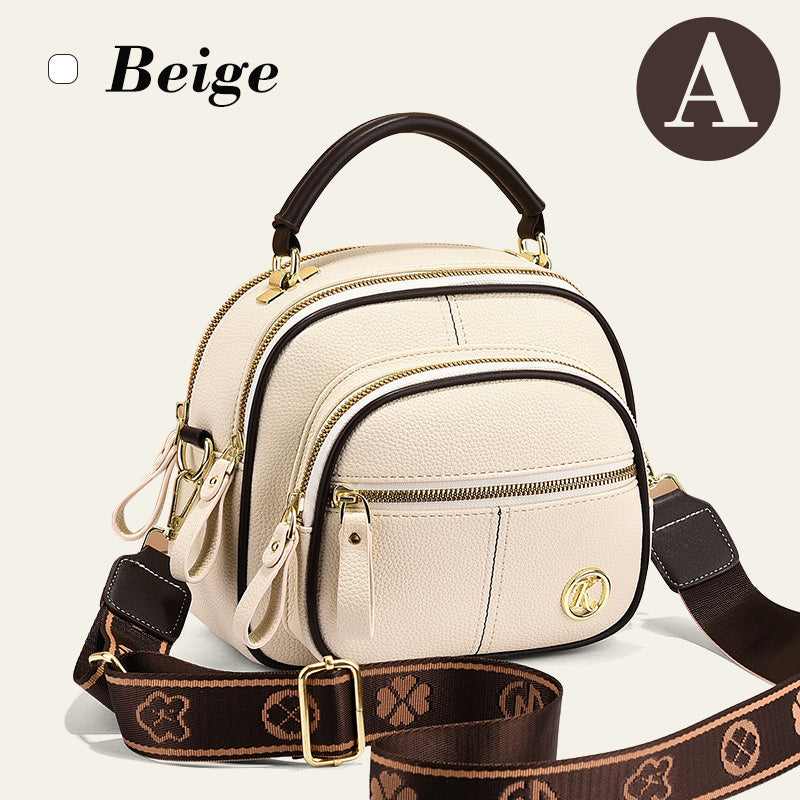Skanto | Klassisk flerroms justerbar bred stropp PU-skinn Crossbody-veske