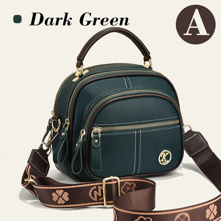 Skanto | Klassisk flerroms justerbar bred stropp PU-skinn Crossbody-veske