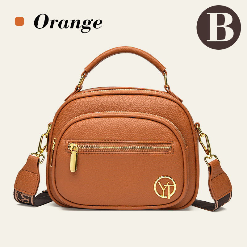 Skanto | Klassisk flerroms justerbar bred stropp PU-skinn Crossbody-veske