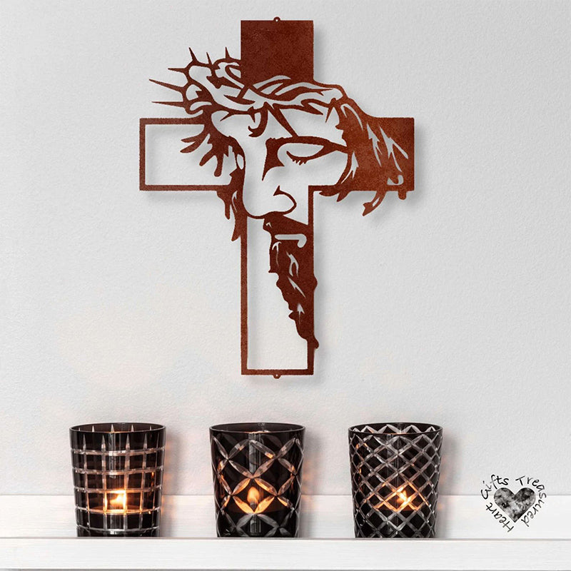 Skanto | Jesus Kors Metallspeil Kristus Veggdekorasjon