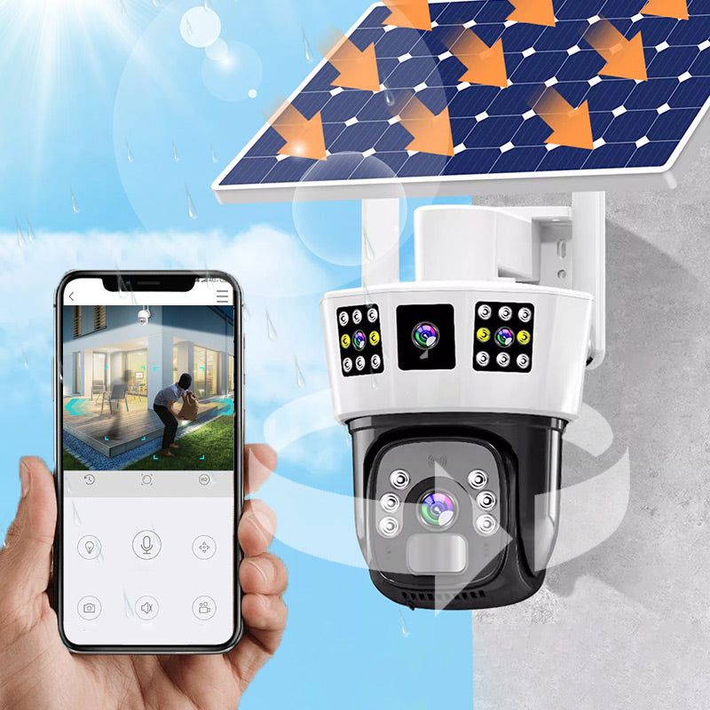 Skanto | 🎦360° smart solovervåkingskamera med tre skjermer✨