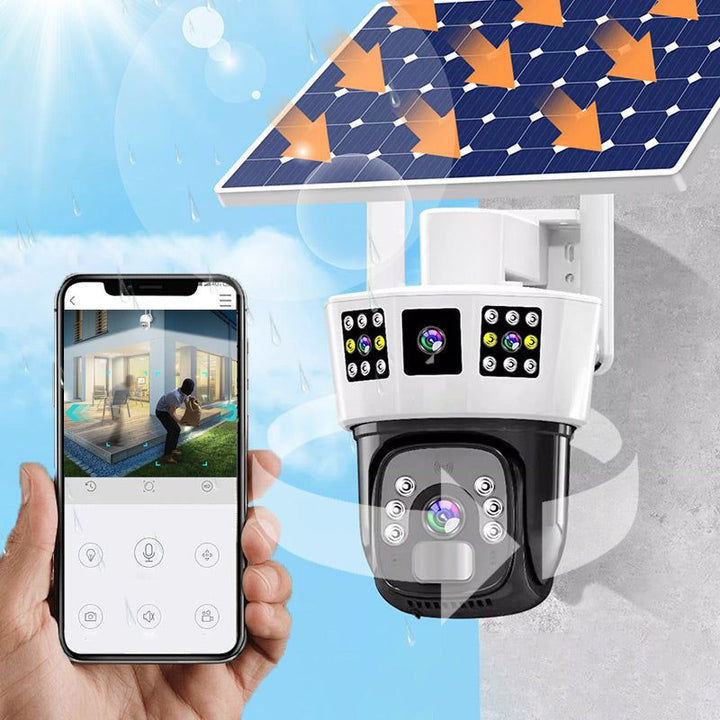 Skanto | 🎦360° smart solovervåkingskamera med tre skjermer✨