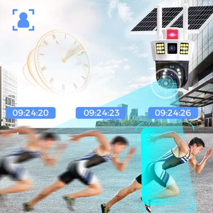 Skanto | 🎦360° smart solovervåkingskamera med tre skjermer✨