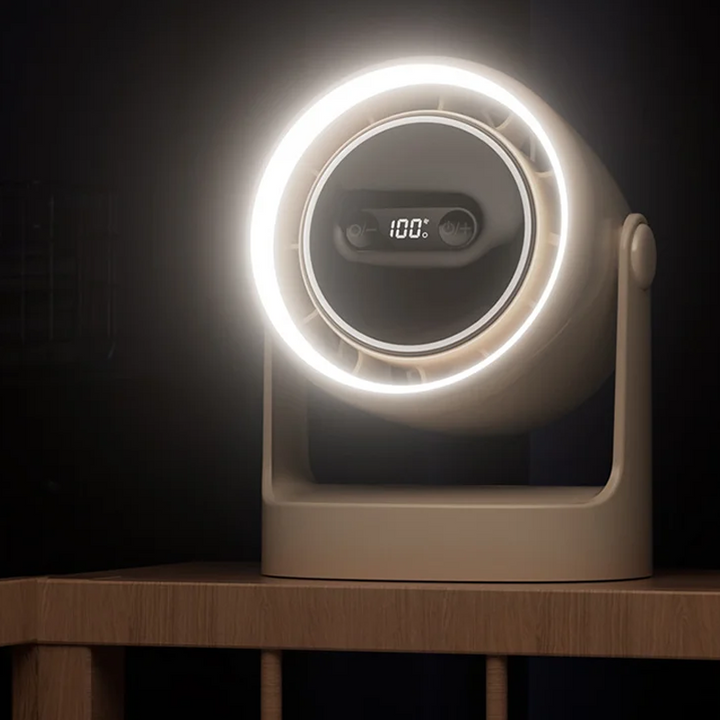 3-i-1 LED Lys & Innebygd Aromaterapi Diffuser Stille Mini Vifte | Skanto