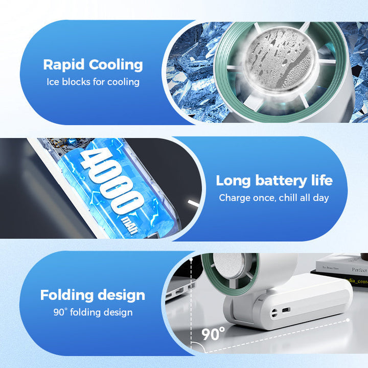 Håndholdt bærbar vifte med iskjøler | Skanto
