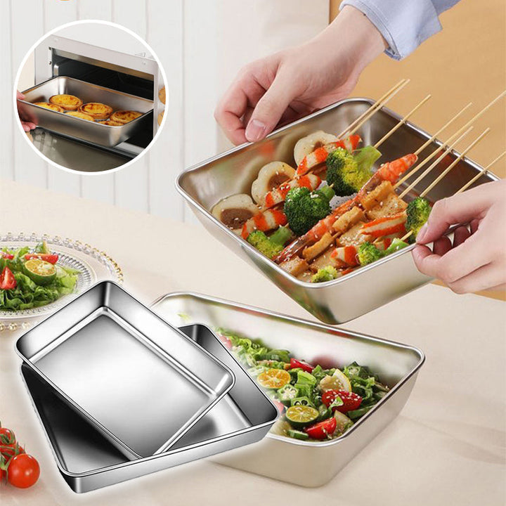 Skanto | 🍱Rektangulær middagstallerken i rustfritt stål🍃