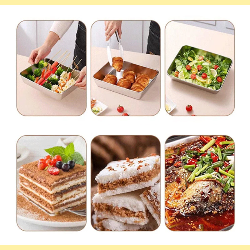 Skanto | 🍱Rektangulær middagstallerken i rustfritt stål🍃