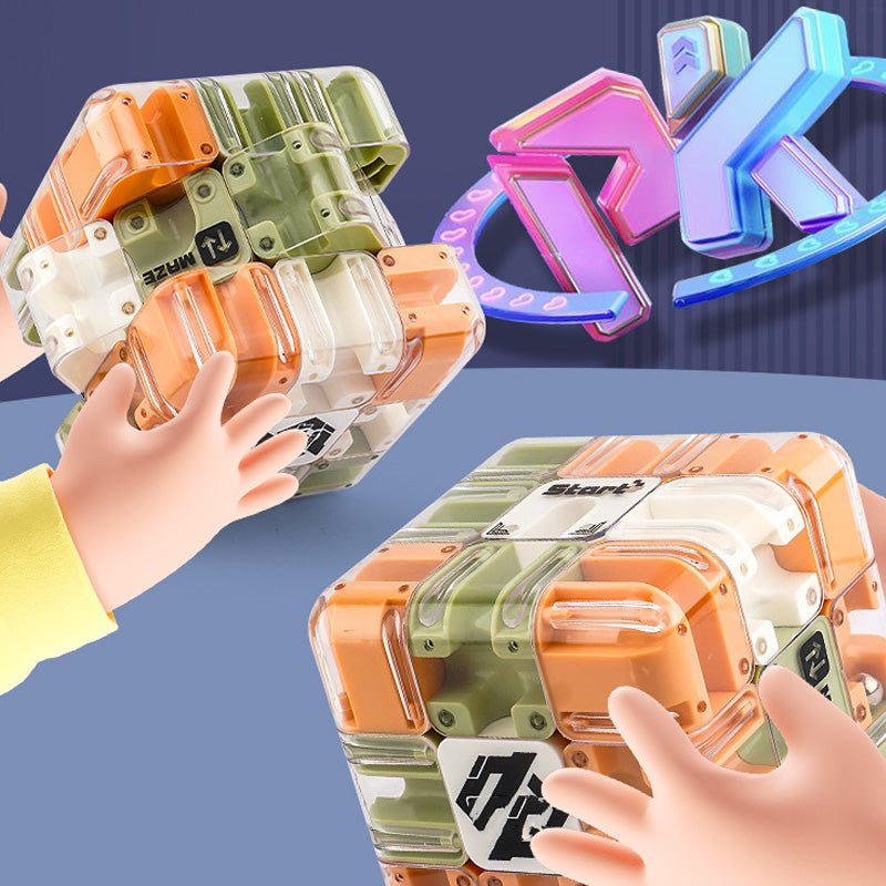 3D labyrint kube med metallball | Skanto