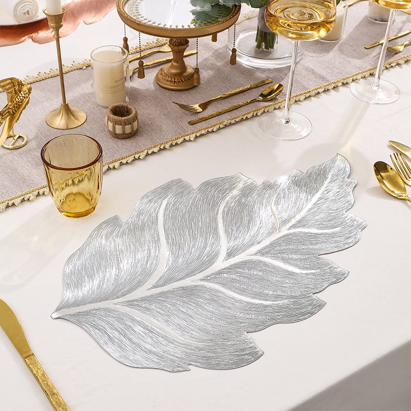 Skanto | Gold Leaf Luksus Bordsmatte – 3D Elegant Bordmatte laget av PVC