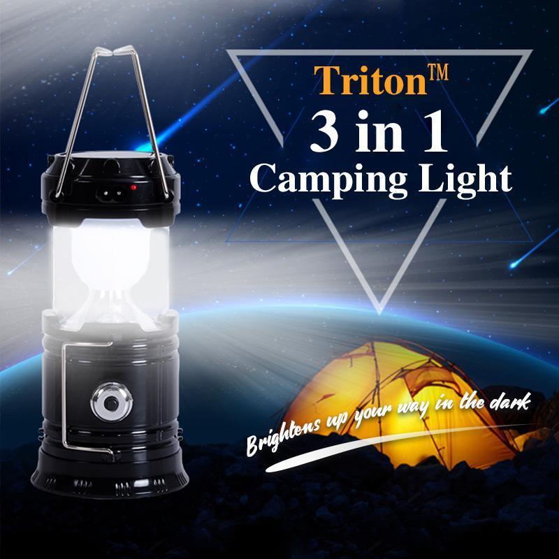 3-i-1 LED campinglampe med flimrende flamme | Skanto