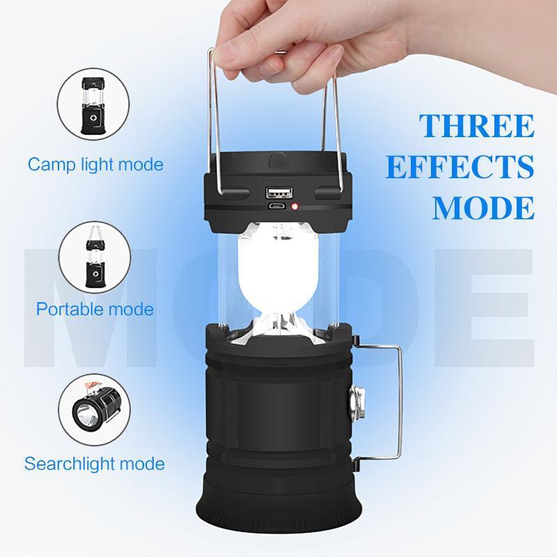 3-i-1 LED campinglampe med flimrende flamme | Skanto