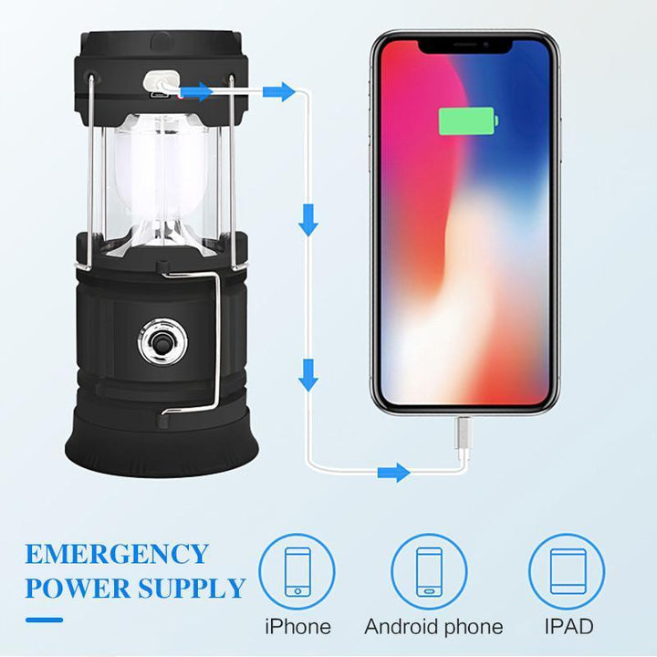 3-i-1 LED campinglampe med flimrende flamme | Skanto