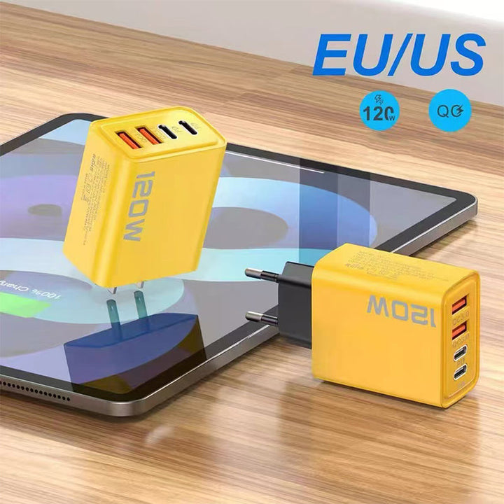120W USB hurtiglader med 4 porter | Skanto
