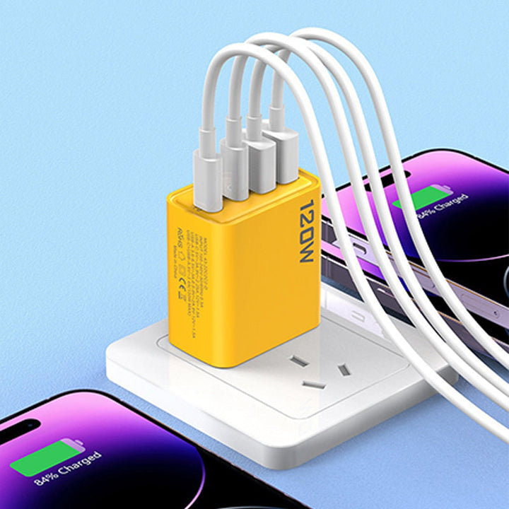 120W USB hurtiglader med 4 porter | Skanto