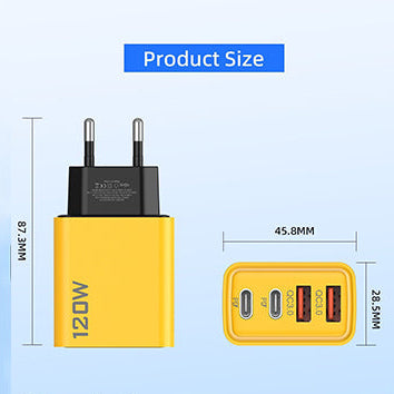 120W USB hurtiglader med 4 porter | Skanto