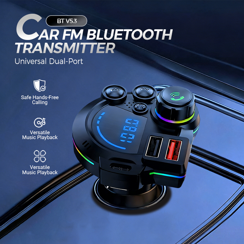 Bil FM-sender Bluetooth 5.3 Dual-USB | Skanto
