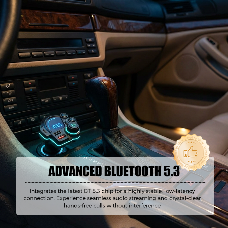 Bil FM-sender Bluetooth 5.3 Dual-USB | Skanto