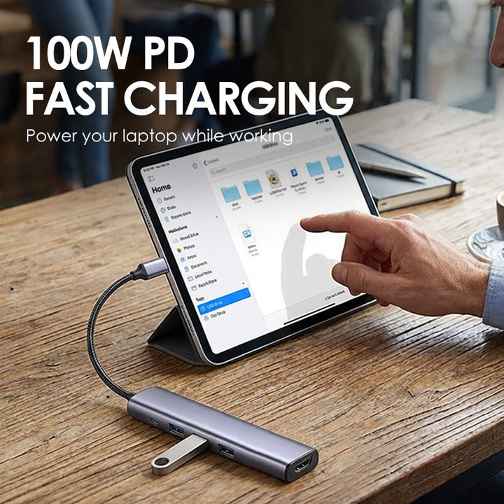 5-i-1 USB-C Hub med 4K HDMI utgang | Skanto