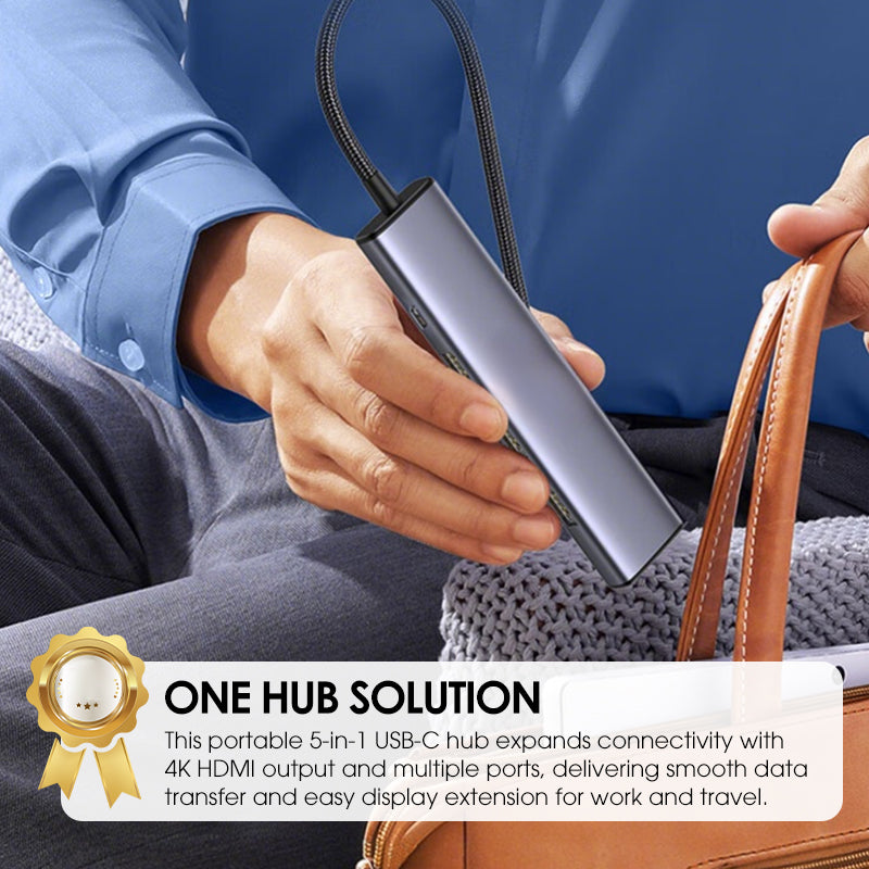 5-i-1 USB-C Hub med 4K HDMI utgang | Skanto