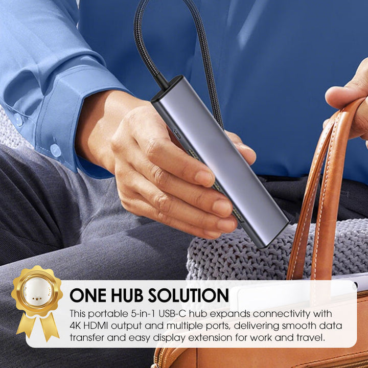5-i-1 USB-C Hub med 4K HDMI utgang | Skanto