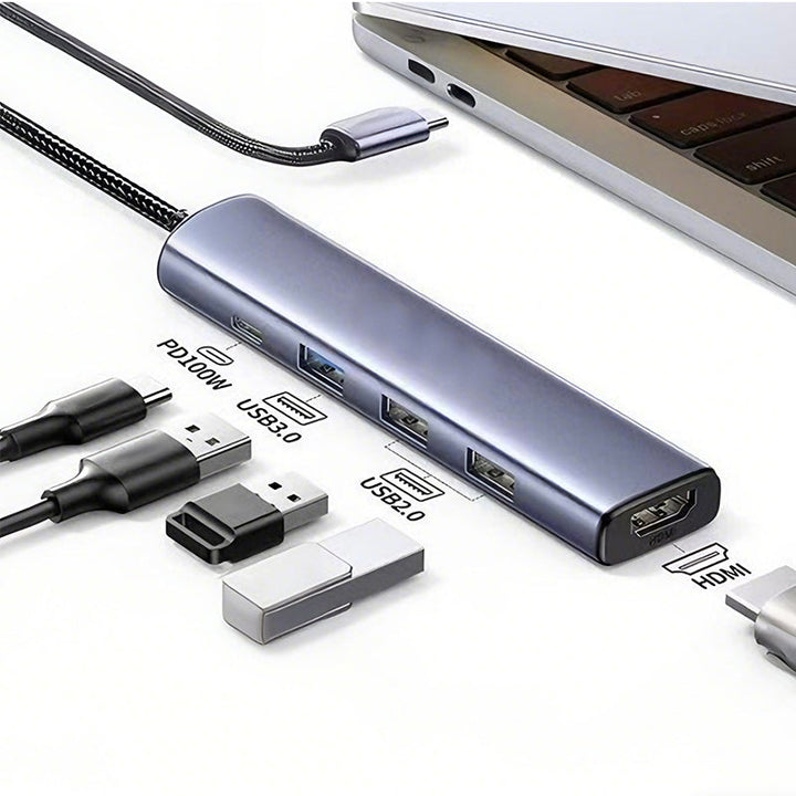 5-i-1 USB-C Hub med 4K HDMI utgang | Skanto
