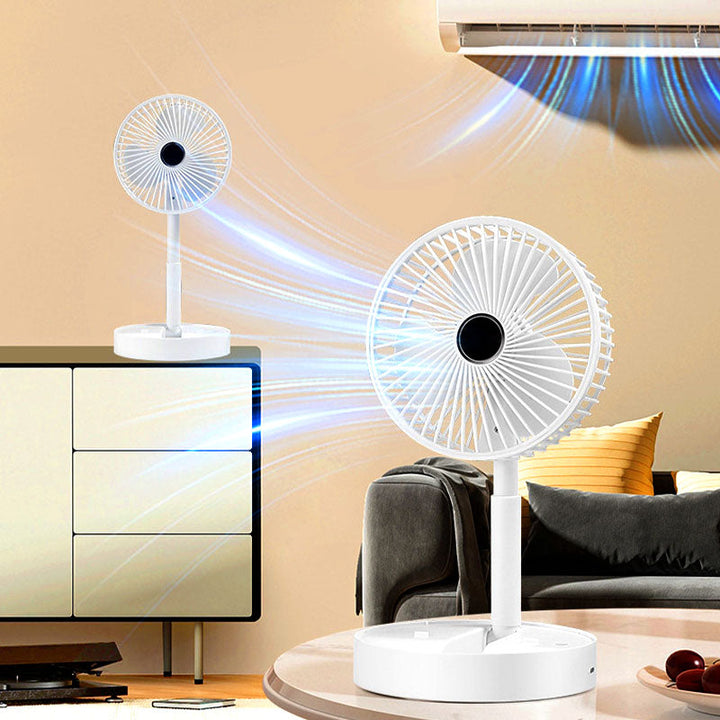 Oppladbar, sammenleggbar USB-teleskopvifte – stille, 180° justerbar, 4 hastighetsnivåer, bærbar ✨ | Skanto