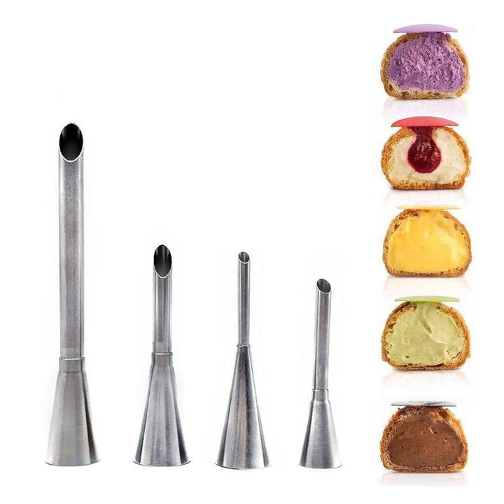 Rustfritt stål 4 deler Chrome Éclair Puff Dyse | Skanto