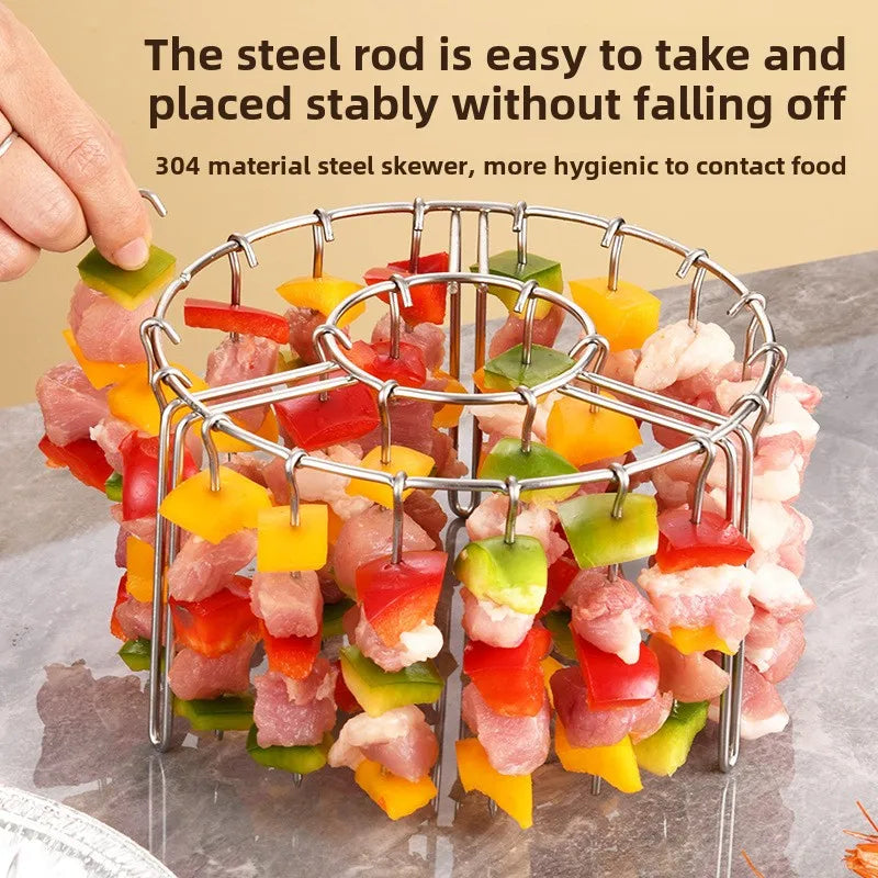 Rustfritt Stål Luftfrityrkebabstativ Vertikalt Hengende Spydgrill | Skanto