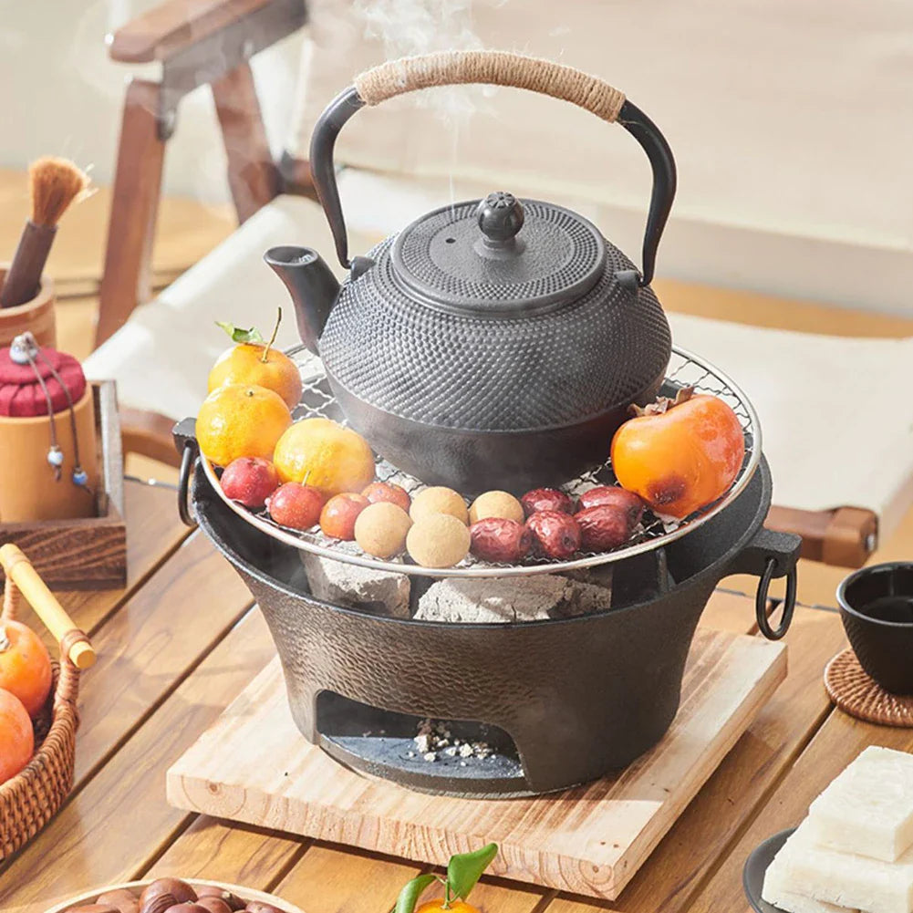 Rustfritt stål BBQ grill bordplate støpejern kullgrill komfyr | Skanto