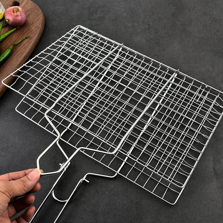 Rustfritt Stål BBQ Nett Non Stick Grilling Kurv Grill Barbecue Verktøy | Skanto