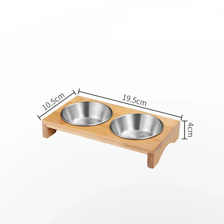 Rustfrie Stål Dyp Skåler På Bambus Serveringsfat Sett | Skanto