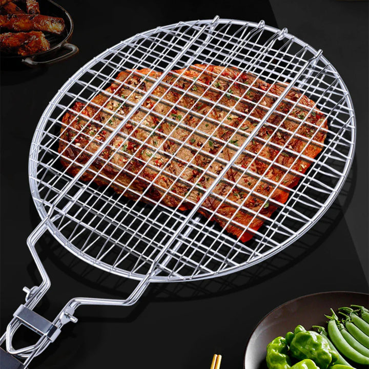 Rustfritt stål sammenleggbart grillnett klips firkantet grillnett avtakbart grill | Skanto