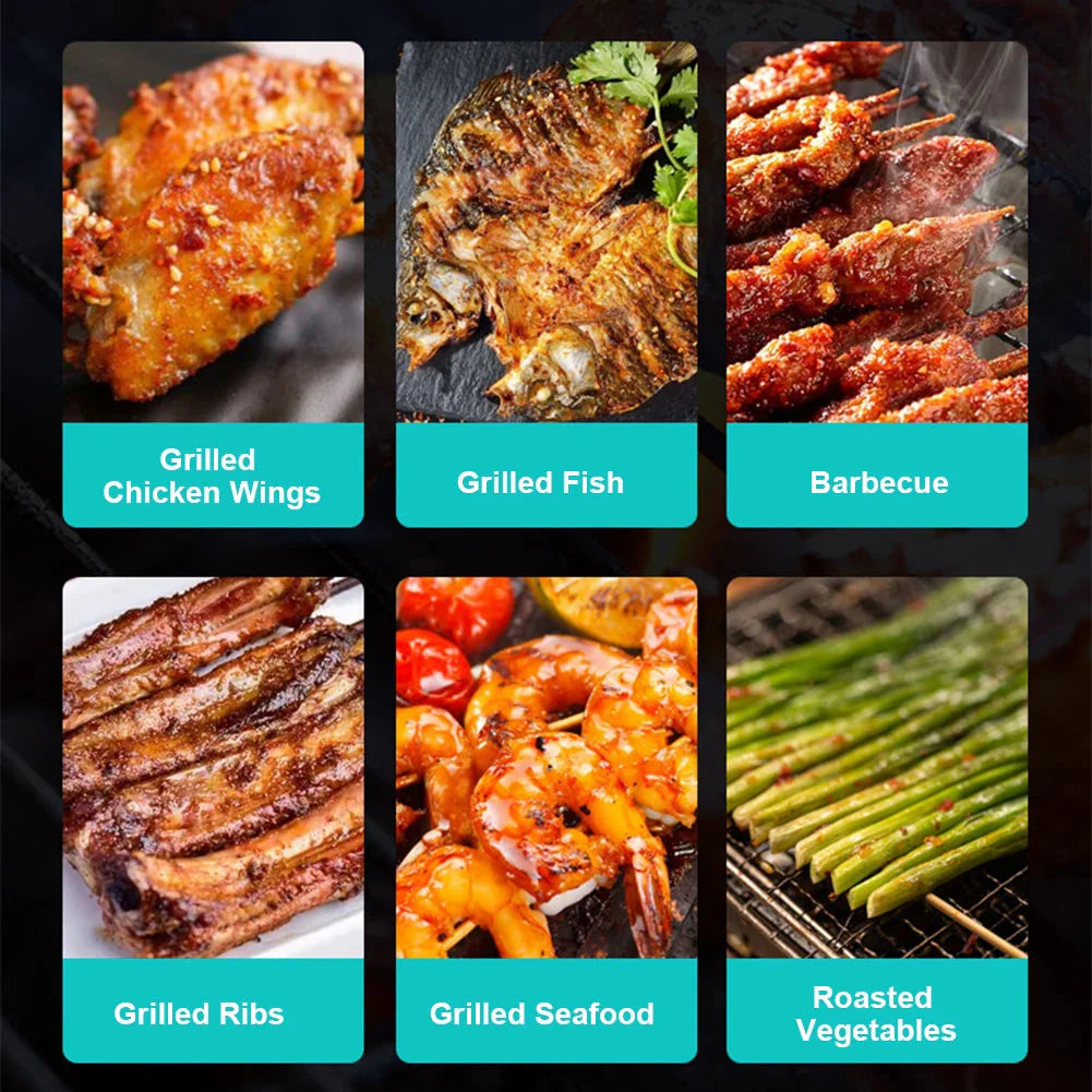 Rustfritt stål sammenleggbart grillnett klips firkantet grillnett avtakbart grill | Skanto